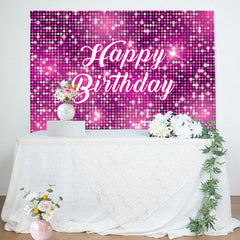 Aperturee - Pink Sparkling Sequin Dance Happy Birthday Backdrop