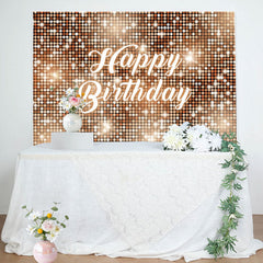 Aperturee - Gold Sparkling Sequin Dance Happy Birthday Backdrop