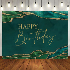 Aperturee - Emerald Green And Gold Glitter Birthday Backdrop