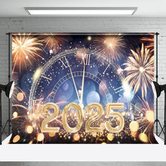 Aperturee - Aperturee Clock Gold Sparkle Bokeh 2025 Happy New Year Backdrop