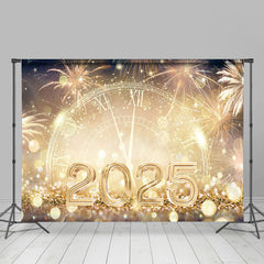 Aperturee - Aperturee Sparkle Gold Clock 2025 Celebration New Year Backdrop