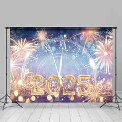 Aperturee - Aperturee Dazzling Sparks 2025 Clock Bokeh New Year Backdrop