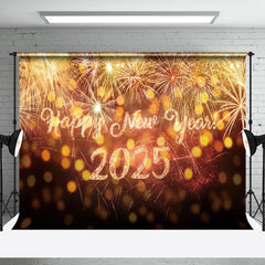 Aperturee - Aperturee Gold Sparkle Bokeh Black Happy New Year Backdrop