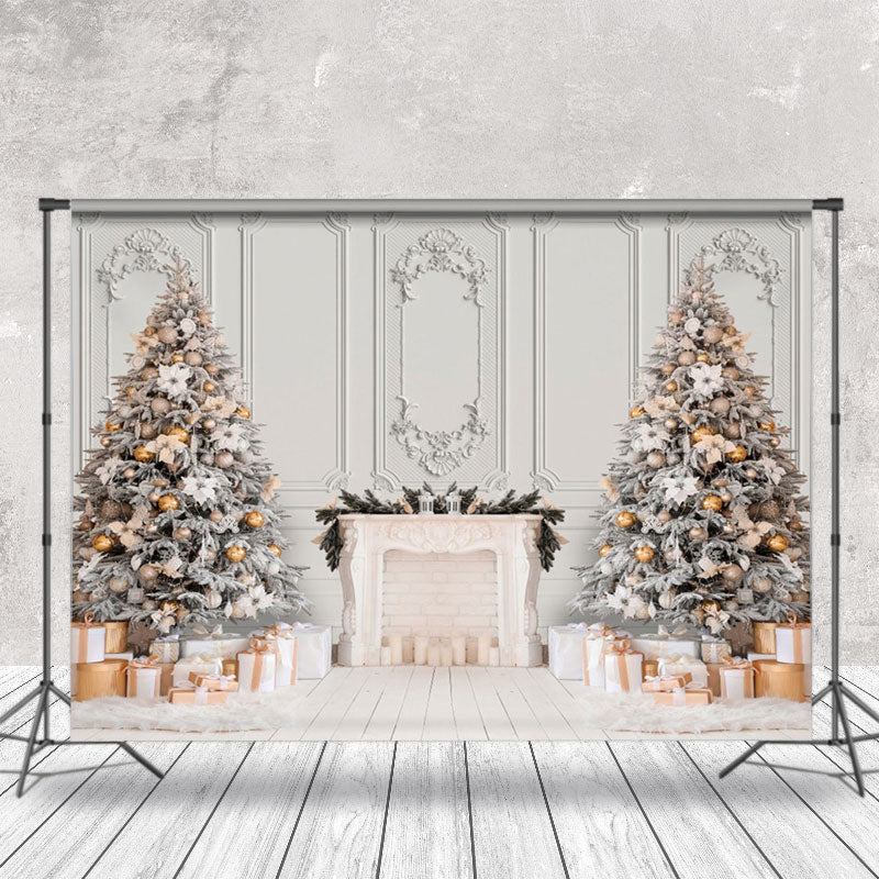 Aperturee - Aperturee Cozy Holiday Ambiance Christmas Trees Gift Backdrop