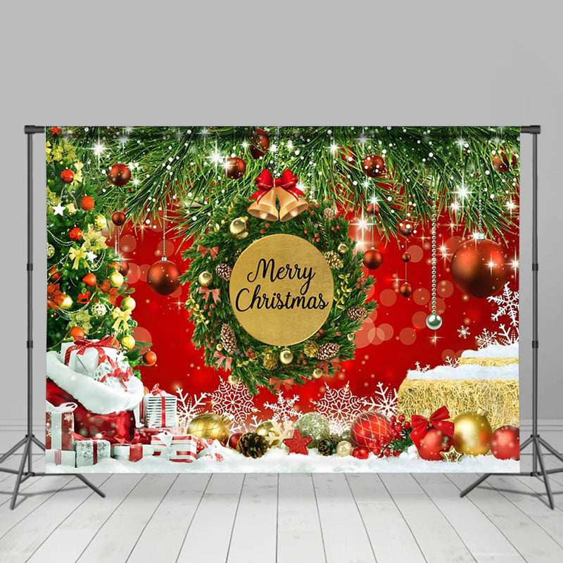 Aperturee - Aperturee Merry Christmas Winter Snow Xmas Decor Backdrop