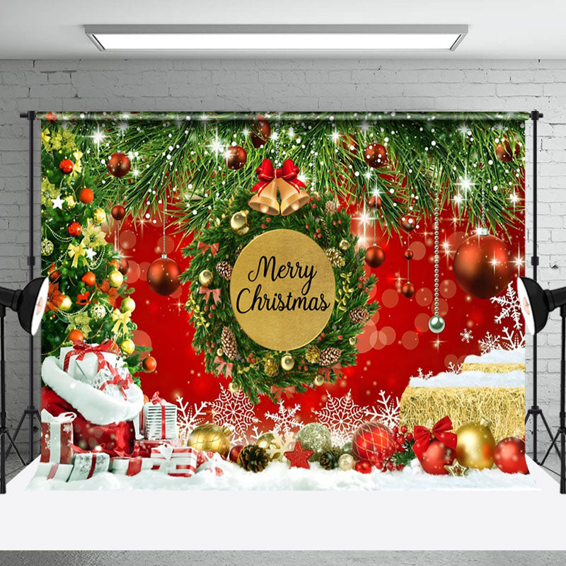 Aperturee - Aperturee Merry Christmas Winter Snow Xmas Decor Backdrop