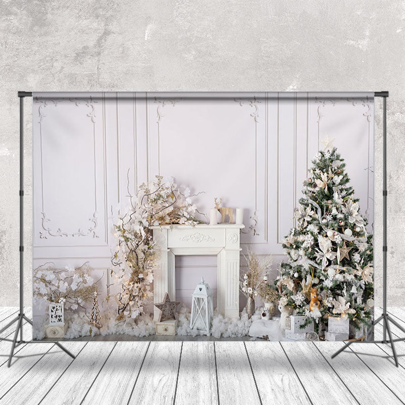 Aperturee - Aperturee Pure Wall Floral Decor Christmas Photo Backdrop