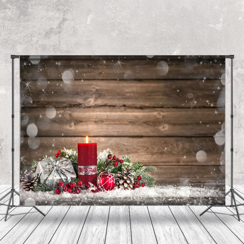 Aperturee - Aperturee Bokeh Wooden Burning Red Candles Christmas Backdrop