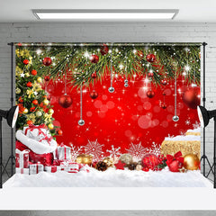 Aperturee - Aperturee Celebrate The Holiday Red Christmas Photo Backdrop