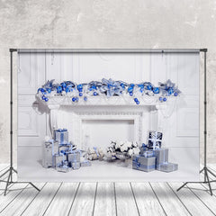 Aperturee - Aperturee Church White Wall Fireplace Christmas Photo Backdrop