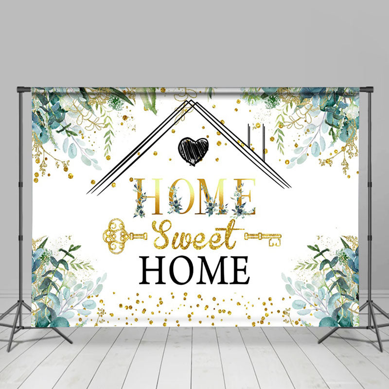 Aperturee - Aperturee Spring Greenery Sweet Home Key Housewarming Backdrop