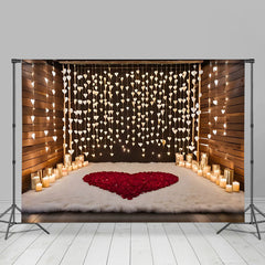 Aperturee - Aperturee White Floor Mat Heart Petal Valentines Day Backdrop