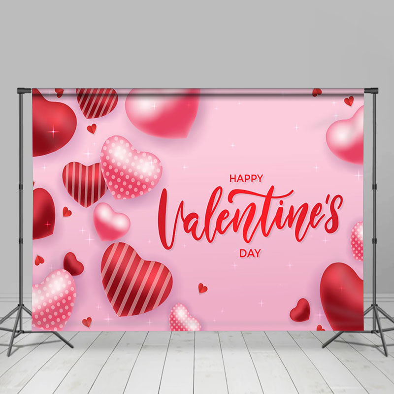 Aperturee - Aperturee Pink Hearts Romantic Happy Valentines Day Backdrop