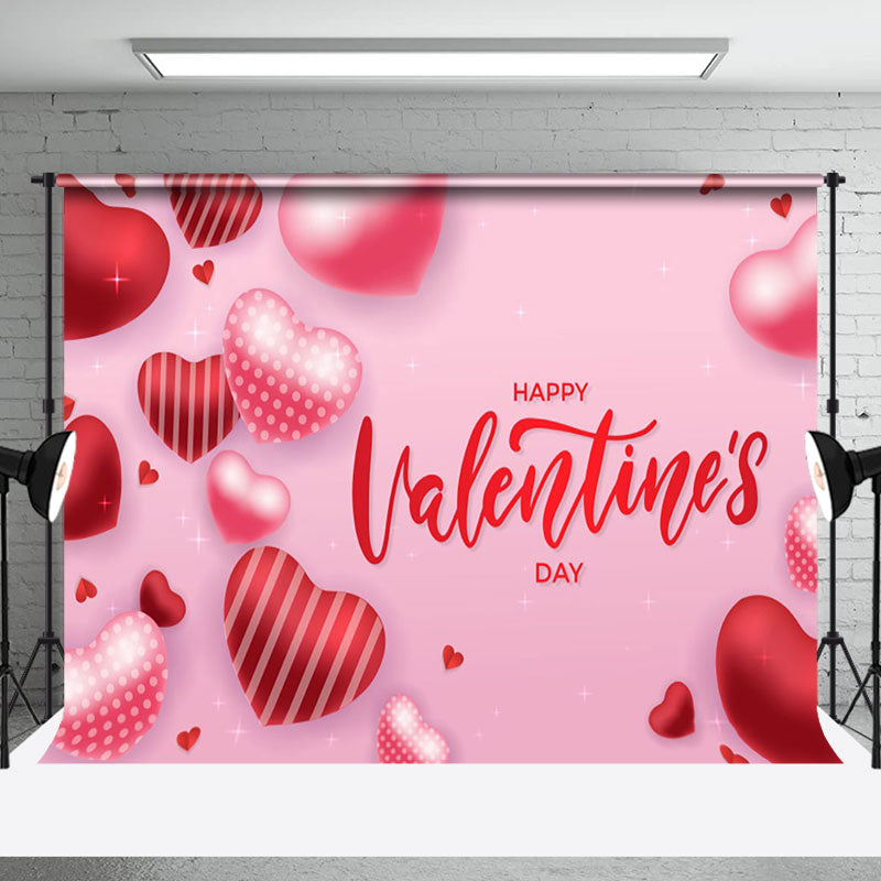 Aperturee - Aperturee Pink Hearts Romantic Happy Valentines Day Backdrop