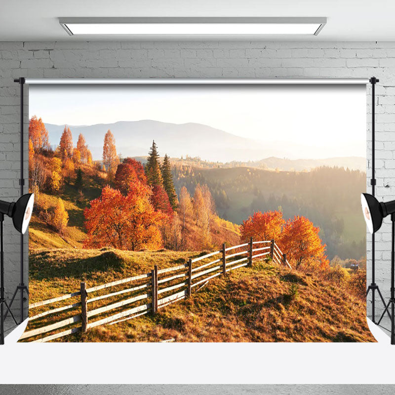 Aperturee - Hills And Woods Under The Sun Autumn Photo Backdrop