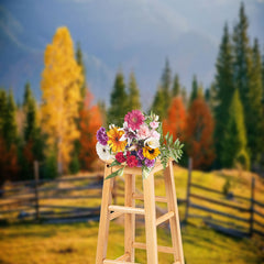 Aperturee - Farm Autumn Woods And Grass Landscape Photo Backdrop