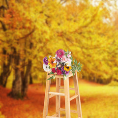 Aperturee - Golden Leaves Covering The Ground Backdrop Photo Booth