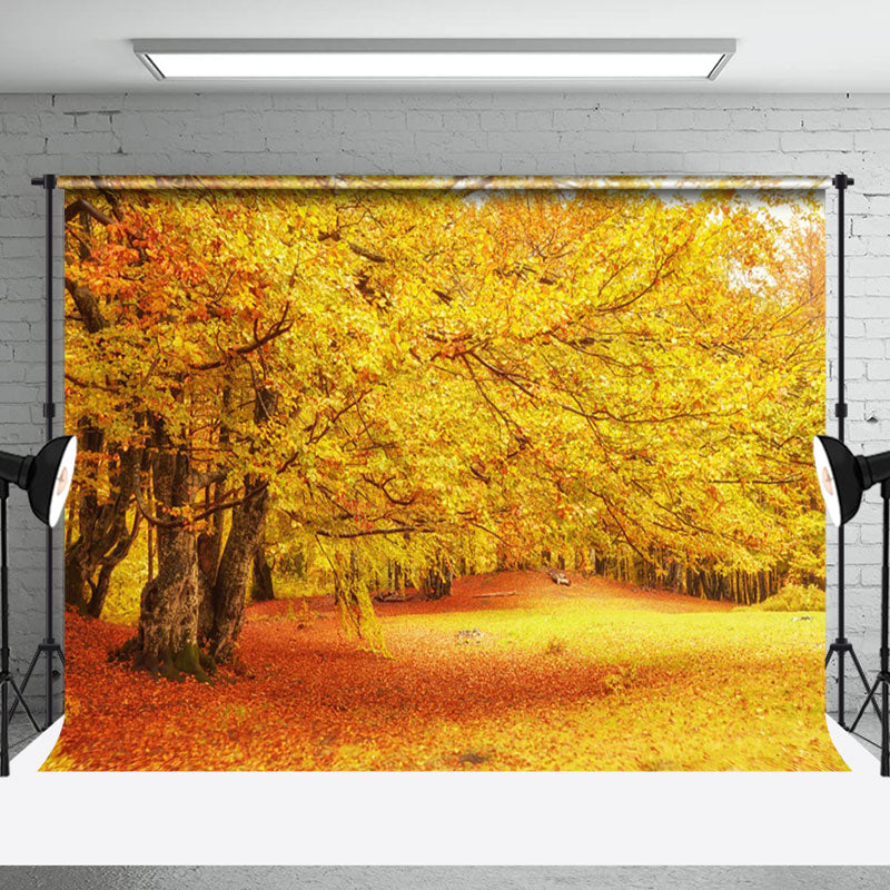 Aperturee - Golden Leaves Covering The Ground Backdrop Photo Booth