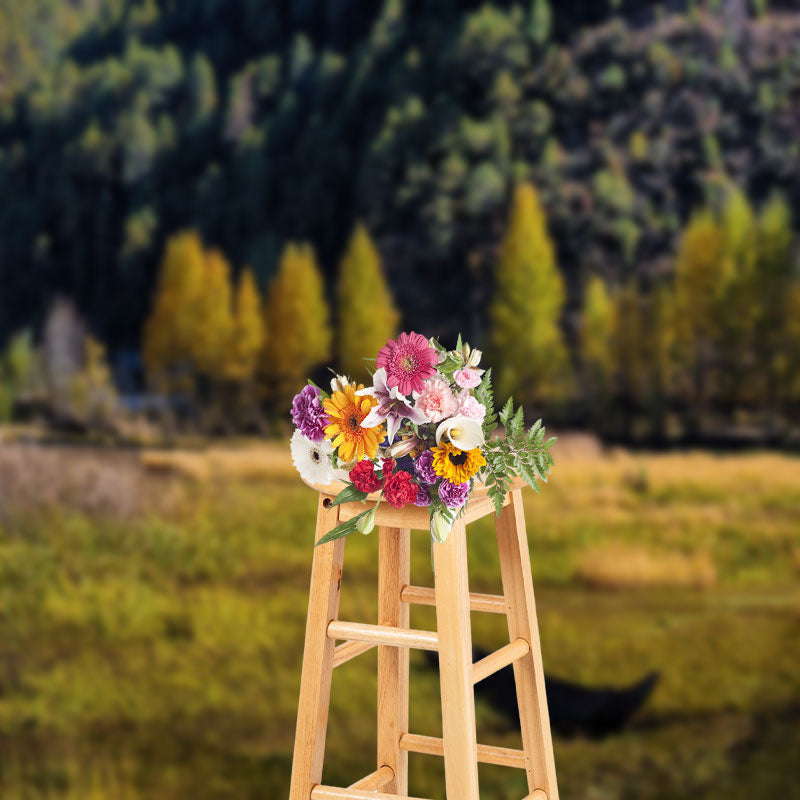 Aperturee - Grass Boat Woods Autumn Outdoor Photography Backdrop