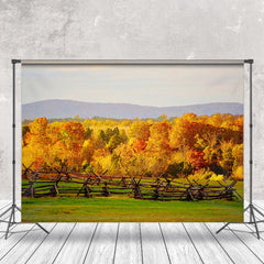 Aperturee - Golden Yellow Woods Autumn Outdoor Natural Backdrop