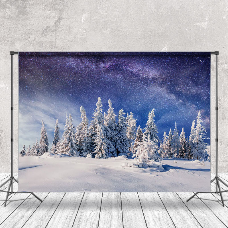 Aperturee - Fantasy Galaxy Cedar Landscape Photography Backdrop