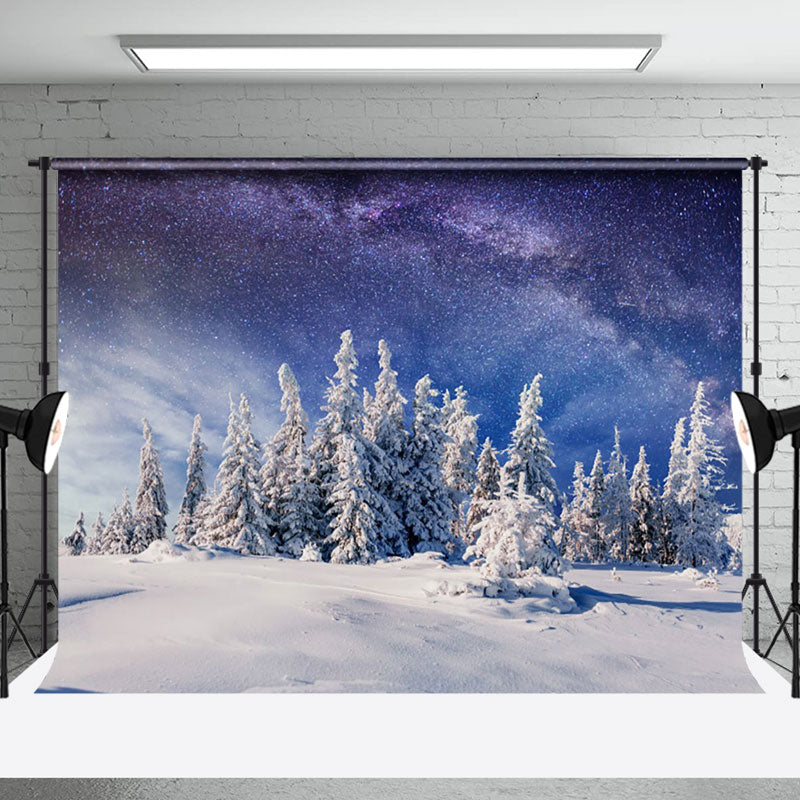 Aperturee - Fantasy Galaxy Cedar Landscape Photography Backdrop