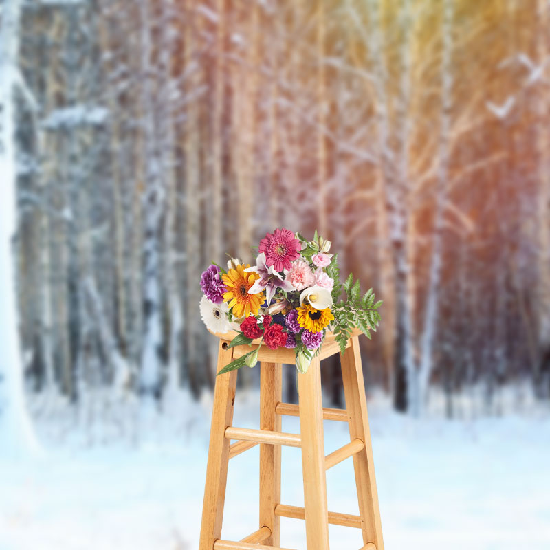 Aperturee - Thick Snow And Woods Winter Photography Backdrop