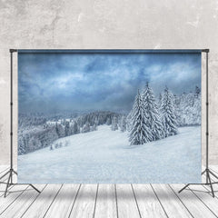 Aperturee - Abstract Sky And Pine Forest Snowy Photo Backdrop