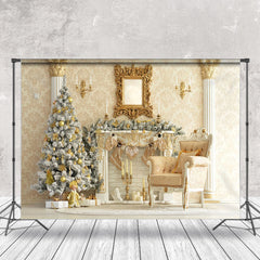 Aperturee - Aperturee Gold Wall Pillars Luxury Christmas Photo Backdrop