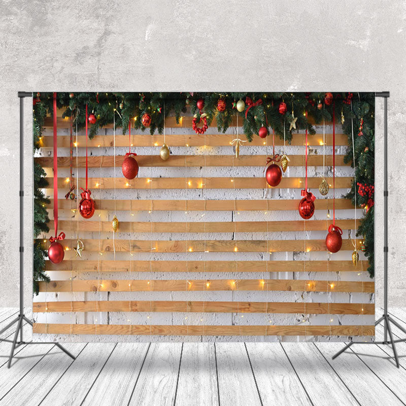 Aperturee - Aperturee Wooden Board Led Lights Decoration Christmas Backdrop