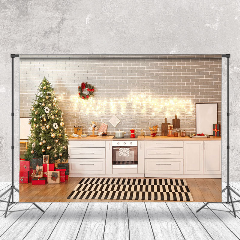 Aperturee - Aperturee Bright Kitchen Garland Decoration Christmas Backdrop