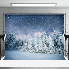 Aperturee - Snowy Pines with Magical Sky Photography Backdrop