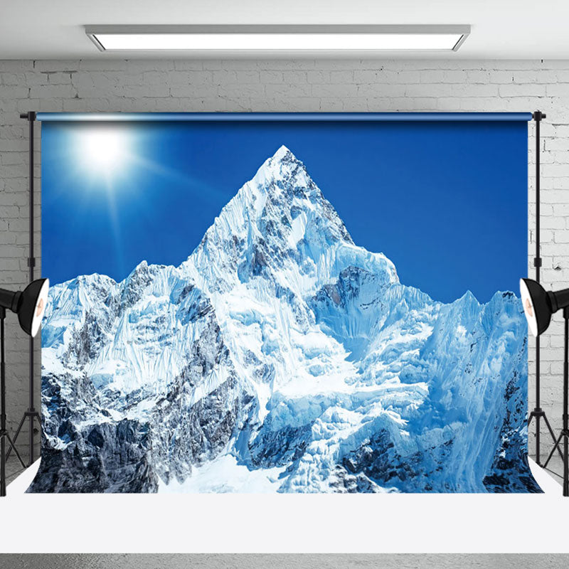 Aperturee - Sunlit Snowy Mountains Winter Wonderland Backdrop