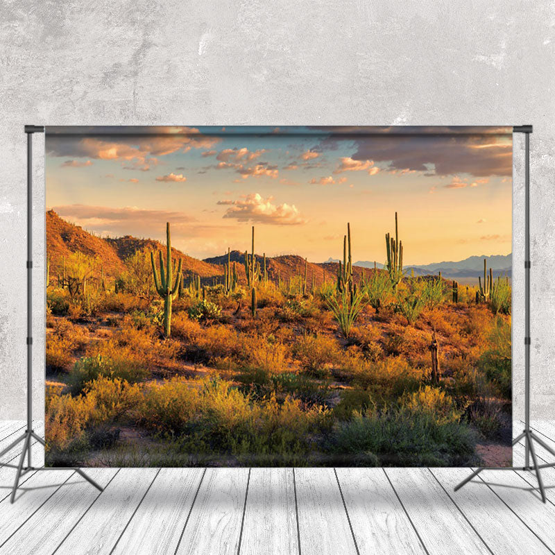 Aperturee - Desert Cactus Meadow Natural Landscape Backdrop