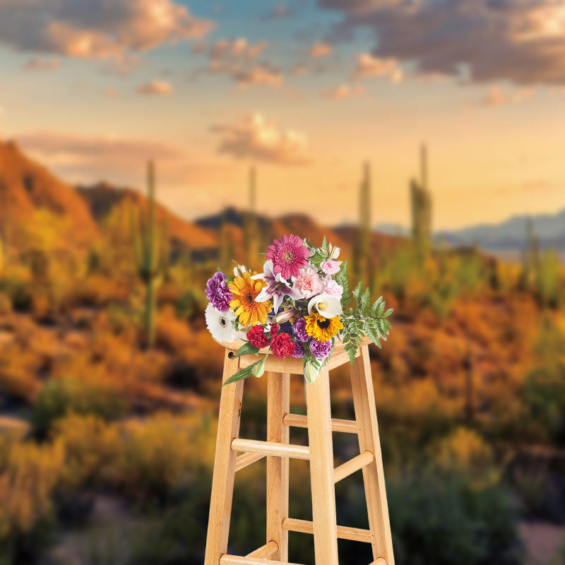 Aperturee - Desert Cactus Meadow Natural Landscape Backdrop