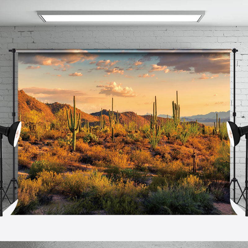 Aperturee - Desert Cactus Meadow Natural Landscape Backdrop