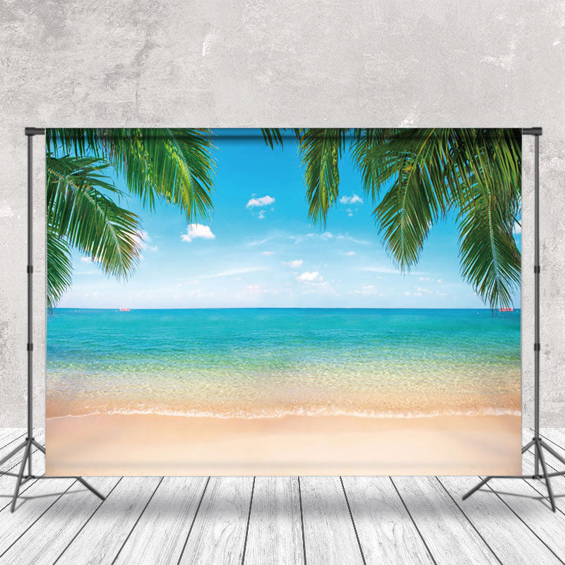 Aperturee - Summer Beach Coconut Leaves Wonderland Photo Backdrop