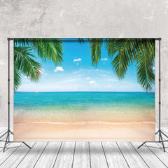 Aperturee - Summer Beach Coconut Leaves Wonderland Photo Backdrop