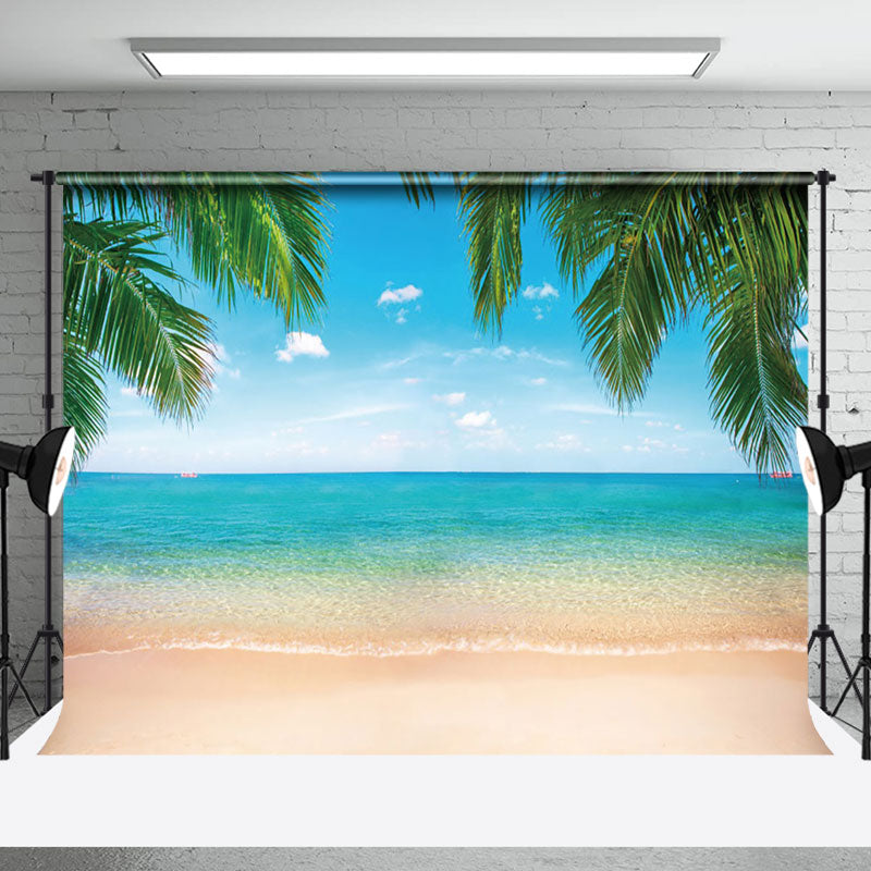 Aperturee - Summer Beach Coconut Leaves Wonderland Photo Backdrop