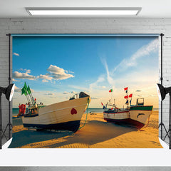 Aperturee - Beach Sailing Boat Outdoor Landscape Photo Backdrop