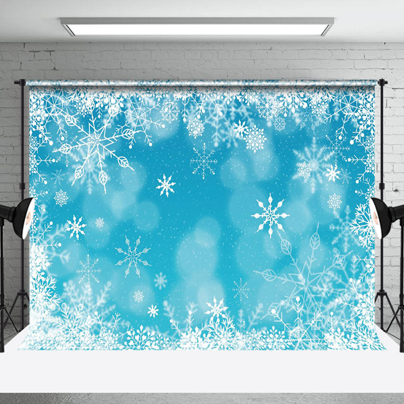 Aperturee - Beautiful Snowflake Polka Dot Bokeh Photo Backdrop