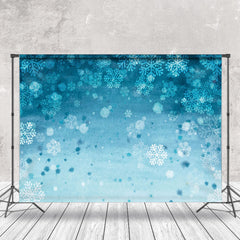 Aperturee - Cartoon Blue Snowflake Texture Photography Backdrop