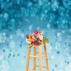 Aperturee - Cartoon Blue Snowflake Texture Photography Backdrop