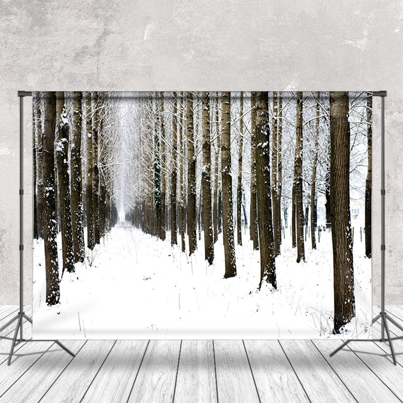 Aperturee - Snow Forest Scenery Winter Photography Backdrop