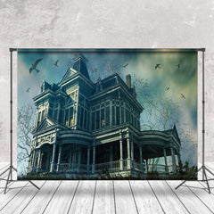 Aperturee - Vintage Abandoned Villa Bird Halloween Backdrop