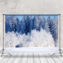 Aperturee - Cedar Snowy Forest Wonderland Winter Backdrop