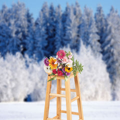 Aperturee - Cedar Snowy Forest Wonderland Winter Backdrop