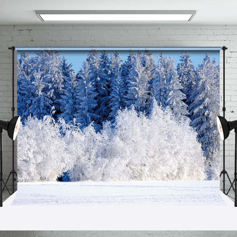 Aperturee - Cedar Snowy Forest Wonderland Winter Backdrop