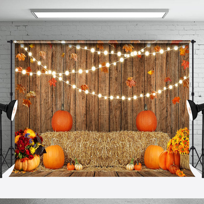 Aperturee - Stencil Wall Haystack Pumpkin Photography Backdrop