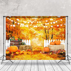 Aperturee - Maple Leaves Golden Pumpkin Oil Painting Backdrop